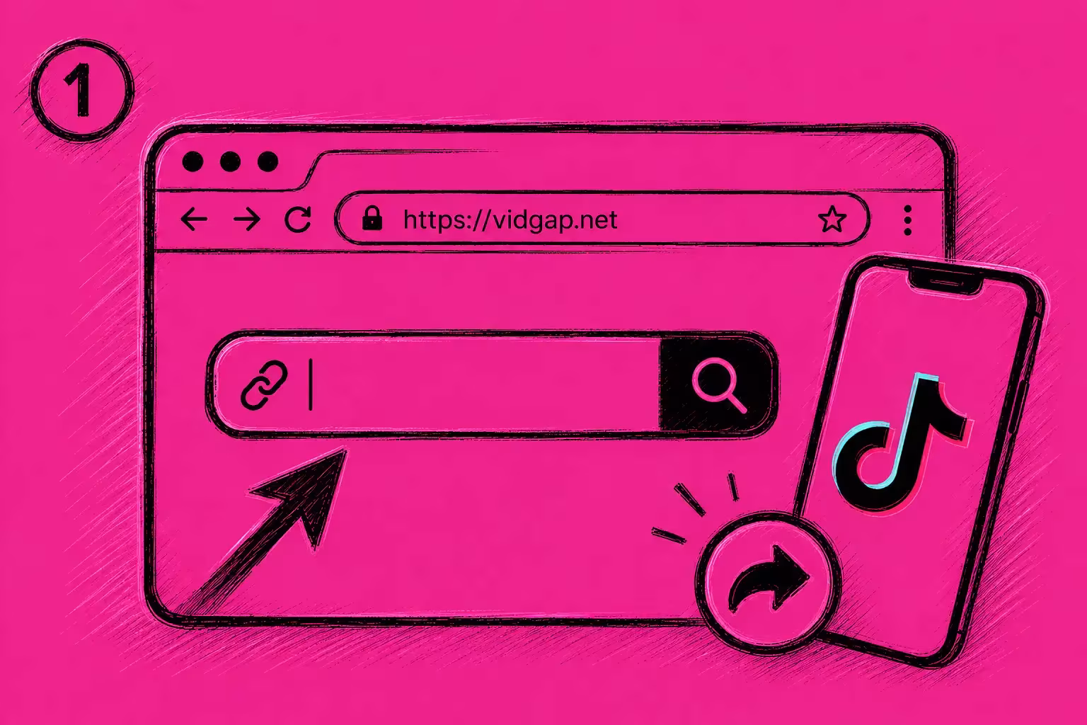 Three steps to download a TikTok video with VidGap